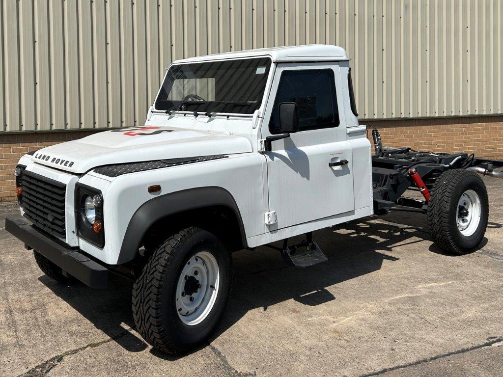 Unused Armoured Land Rover Defender 130 Chassis Cab - ex military vehicles for sale, mod surplus