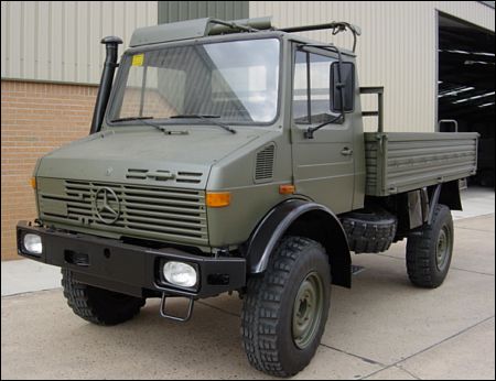 military vehicles for sale - Mercedes Unimog U1300L 4x4 Drop Side Cargo Truck