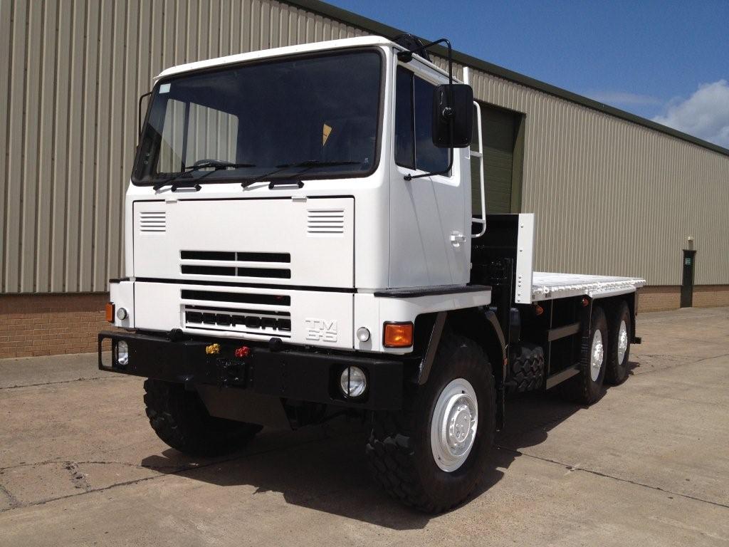 military vehicles for sale - Bedford TM 6x6 Flat Bed Cargo Truck with Atlas Crane